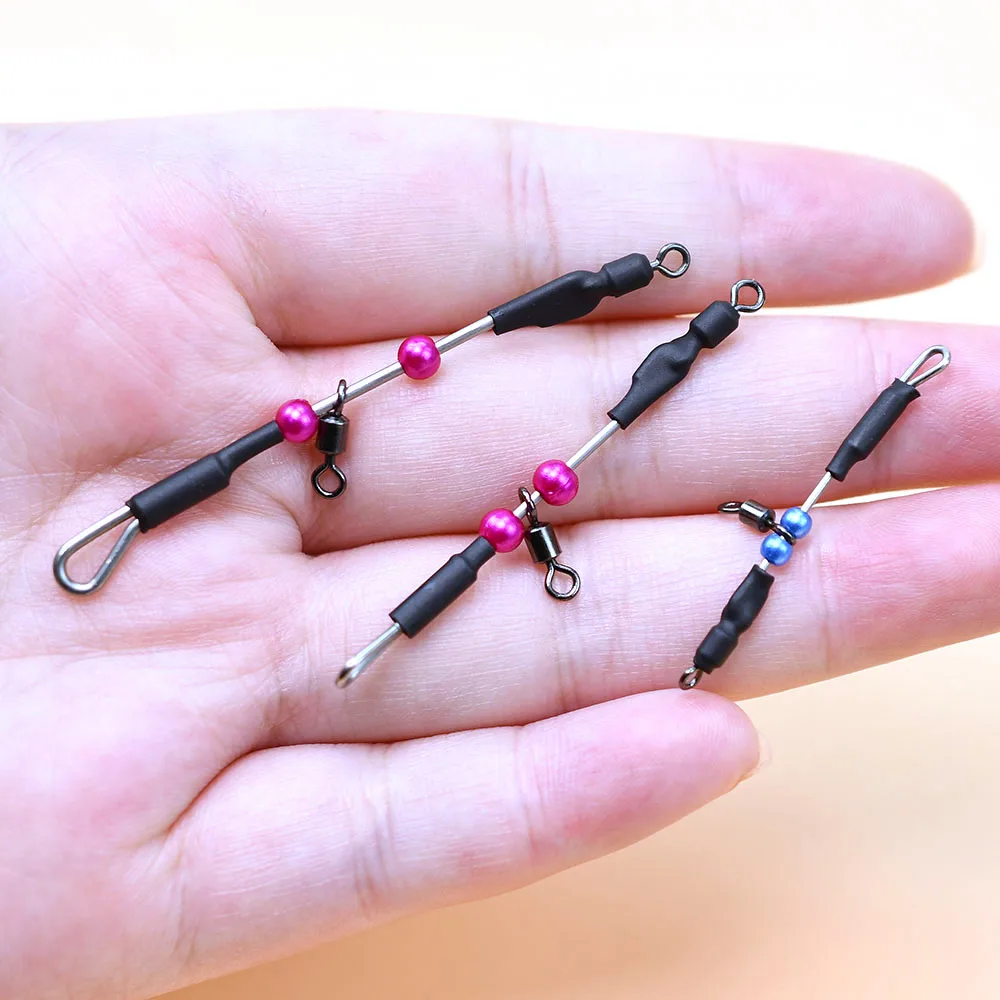 MNFT 3 uds conector de pesca giratorio de acero inoxidable cuentas antienredos estilo americano enlace rápido para aparejos de pesca de mar - imagen 5