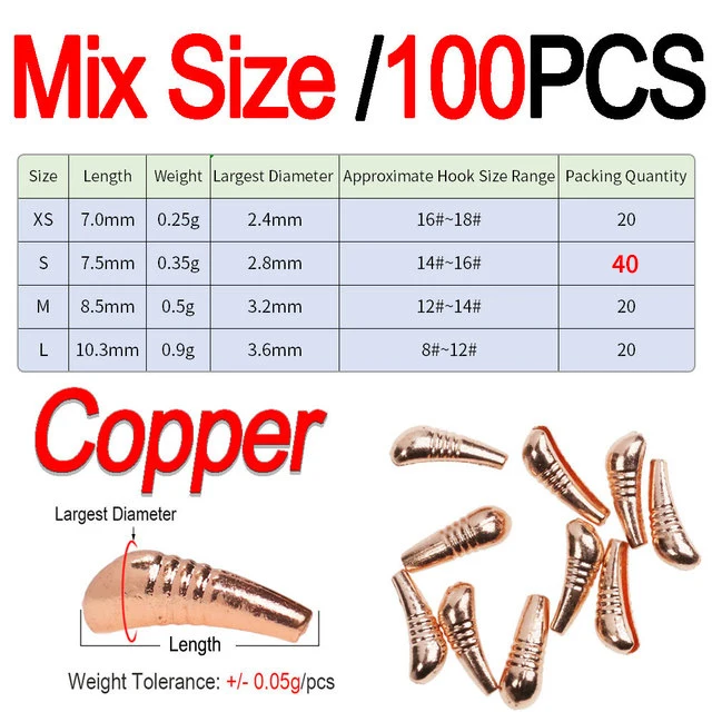 Mix100pcs Copper