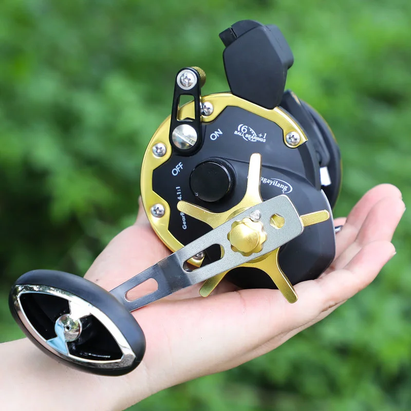 Carretes de Pesca de agua salada Sougayilang, rueda de tambor fundido, carrete de fundición para curricán, carrete de Pesca en el océano, carrete redondo para Baitcasting, Pesca - imagen 4