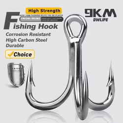 4X anzuelos triples de pesca, 10 Uds., anzuelos triples fuertes y redondos, Crankbaits Spinners, anzuelos de pesca de repuesto, pesca en agua dulce