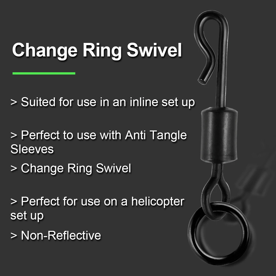 FishTrip-accesorios de pesca de carpa, anillo giratorio de cambio rápido, gancho giratorio de pesca de carpa, acero inoxidable para Ronnie/Spinner Rig - imagen 3