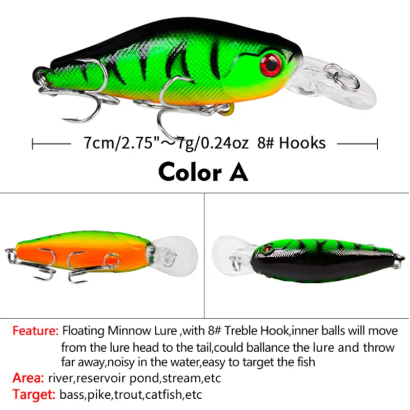 Señor de pesca colorido diseñado para pescado versátil en depósitos de ríos y estanques