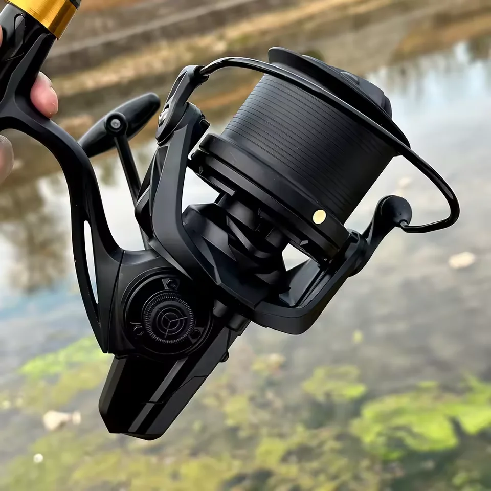 Carretes de pesca giratorios grandes 8000 9000 10000 12000 rueda de fundición larga arrastre 20KG carrete potente para pesca de carpa barco de mar bobina de pescado - imagen 3