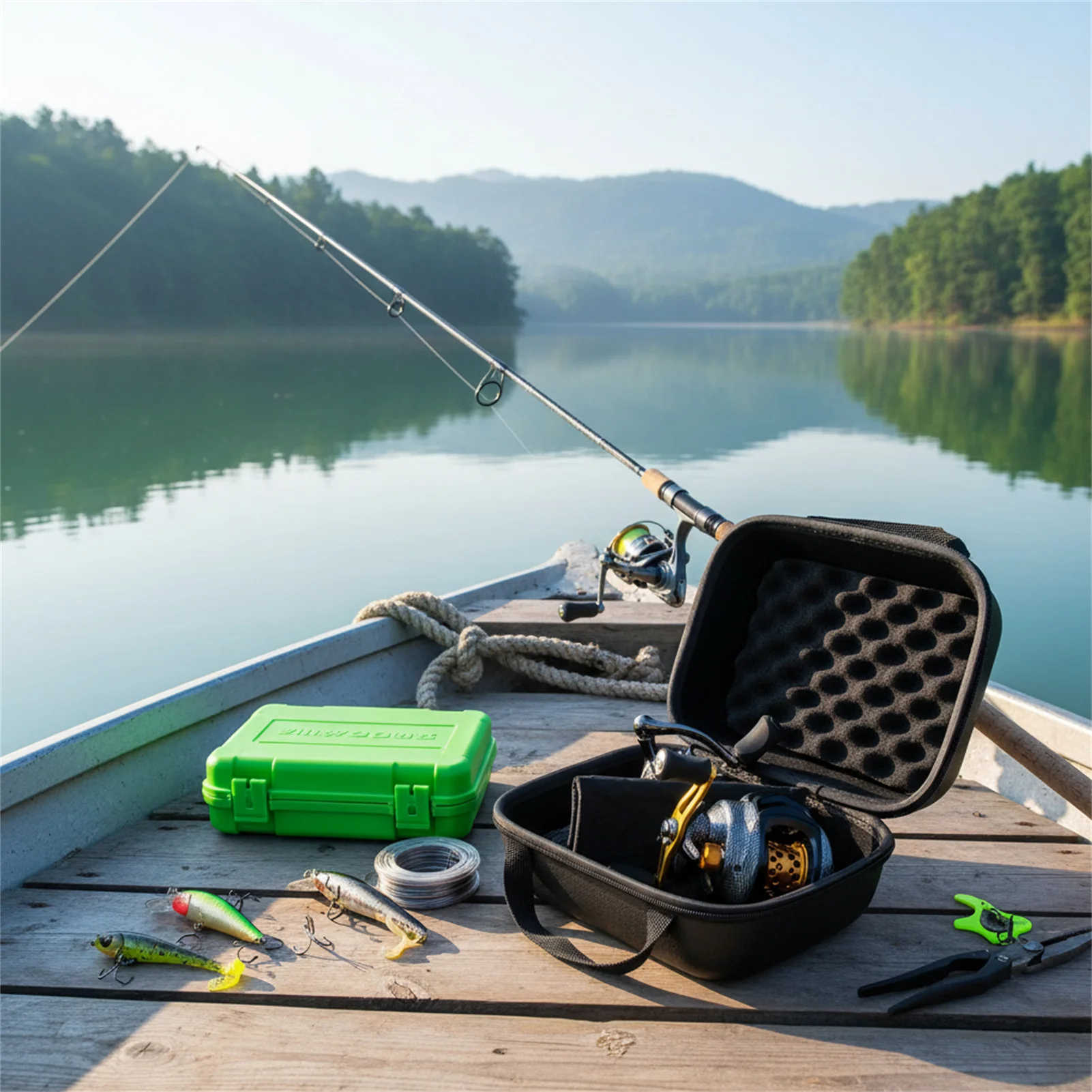 Bolsa de carretes de pesca EVA, bolsa de almacenamiento de carretes de pescado impermeable gruesa, caja organizadora de carretes de pesca portátil para exteriores, engranajes de pesca - imagen 5