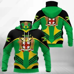 Sudadera 3D Jamaica hombre con capucha – Estampado escudo y bandera