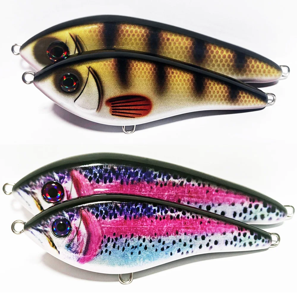 CF señuelo Jerk Bait 100mm/120mm hundimiento lento almizclado Pike Slider lubina pesca señuelo aparejos - imagen 5