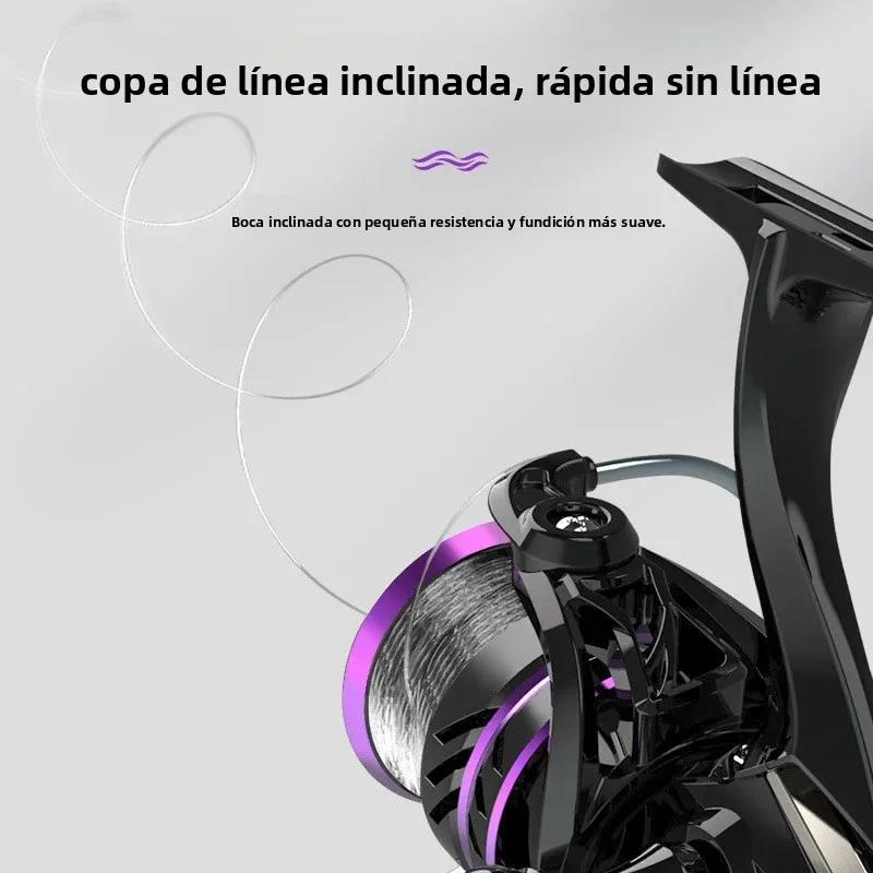 Carretes de pesca giratorios HP para agua salada, carrete de Metal de agua dulce/mango/engranaje, aparejos de pesca de carpa y trucha intercambiables izquierdo/derecho - imagen 3