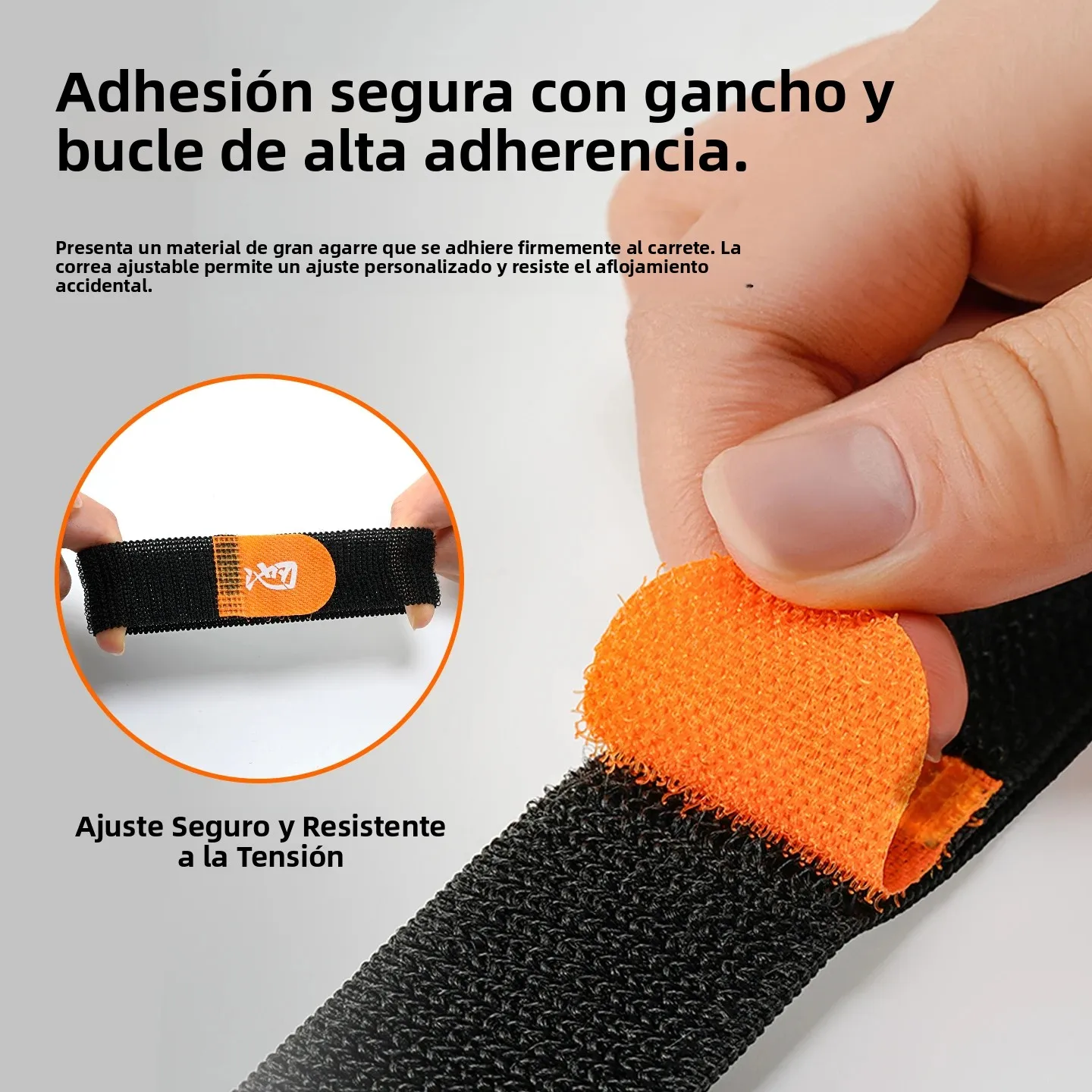 Carrete de Velcro para niños, cinturón de carrete, soporte de sedal de pesca ajustable, fijador de línea protectora de carrete giratorio, adecuado para la mayoría de carretes, 2 uds. - imagen 3