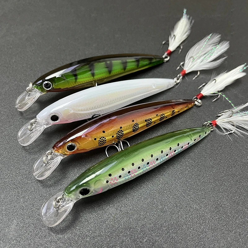 95mm 13g colgar Minnow Señuelos de Pesca Pesca Wobbler láser cebo duro Artificial trucha carpa Swimbait Jerkbait suministros de Pesca - imagen 3