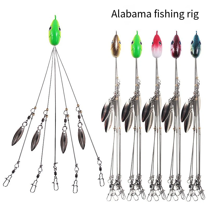 21,5 cm 18g Alabama paraguas aparejo de pesca señuelo señuelo de pesca inoxidable Snap giratorio Spinner aparejos de pesca de mar