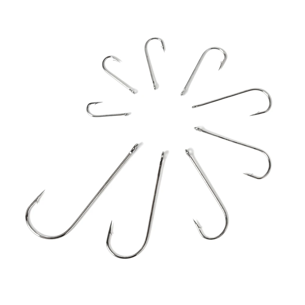 Anzuelos de pesca redondos de acero alto en carbono, anzuelos de pesca de caña larga grande, juego de anzuelos de mar, anzuelos de pinta con ojos, 50910 - imagen 5