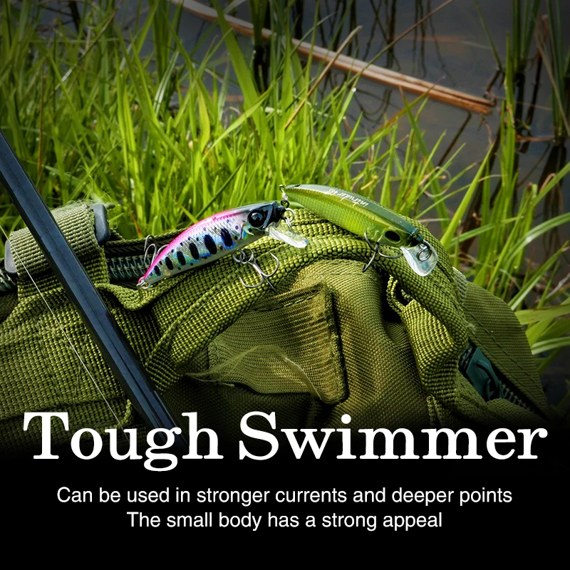 TSURINOYA-Juego de Señuelos de Pesca, cebo duro para trucha Ajing, 46S, 51S, 5 piezas, 46mm, 5g, 51mm, 5,8g, Intruder Stream Lake - imagen 3