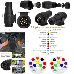 Adaptador remolque 7/13 pines impermeable coche caravana