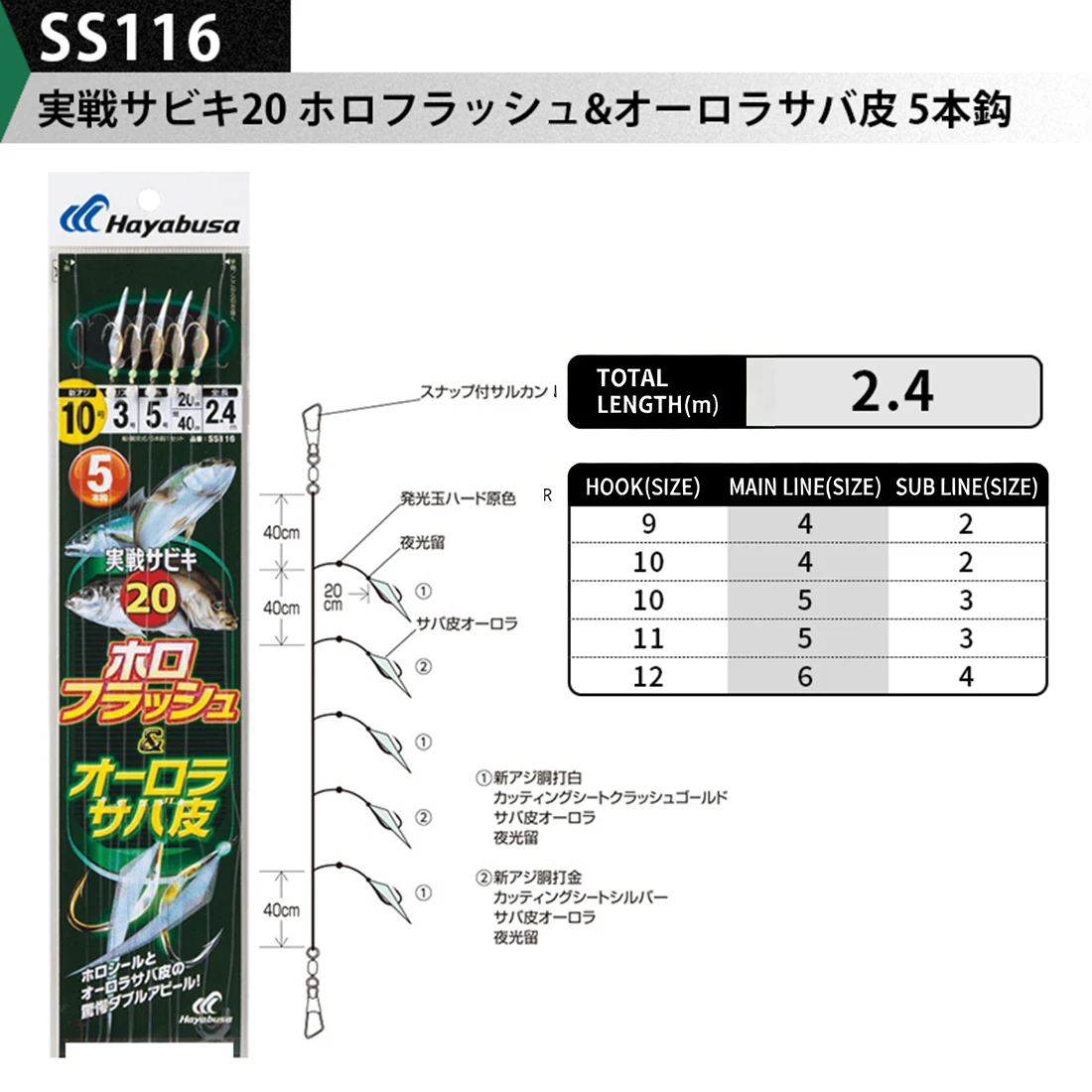 Anzuelos HAYABUSA SS116 – Japoneses con acabado holográfico Aurora - imagen 5