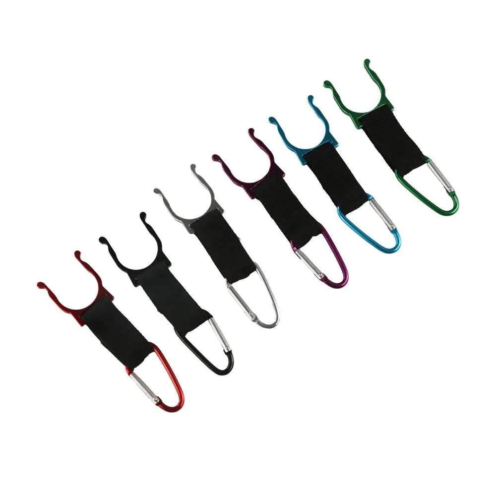 Mosquetón con hebilla para botella de agua de aluminio, gancho para colgar mochila, soporte para hervidor, anillo en D, gancho de Clip para botella de agua de nailon - imagen 3