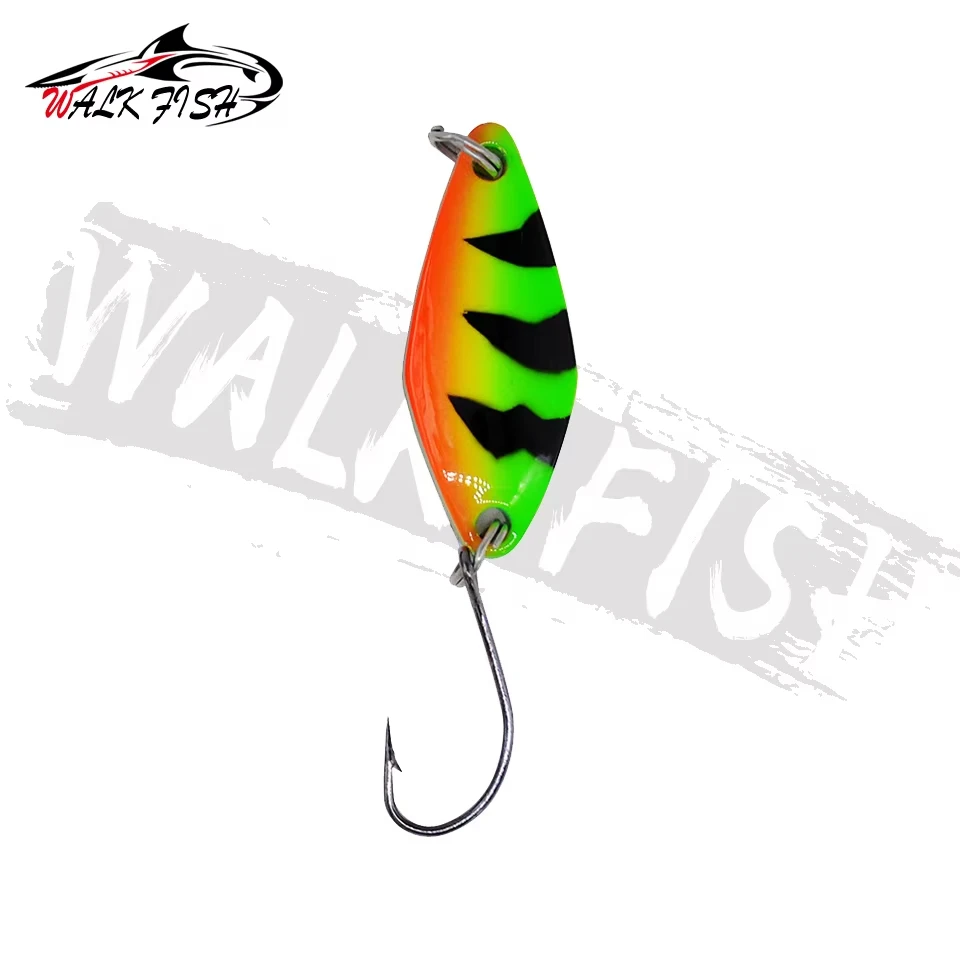 WALK FISH 1 Uds 3,6g 29mm cuchara cebo trucha señuelo Metal pintura colorida cobre Señuelos de Pesca artificiales trucha perca equipo de pesca - imagen 5