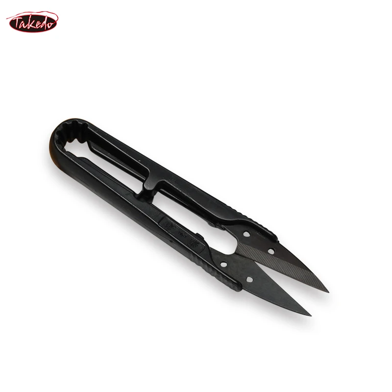 TAKEDO, 1 Uds., herramienta de pesca multifunción en forma de U de acero rico en carbono, tijeras de pesca, tijeras para uso en peces, línea de pesca cortada de costura - imagen 2