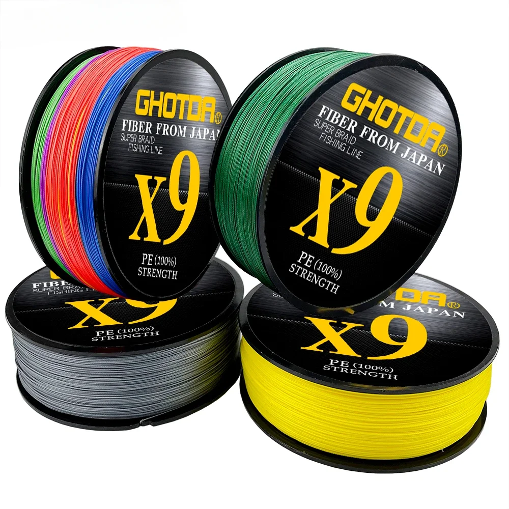 Línea de pesca multicolor X9 hebras trenzado tejido alambre 300m 100m 0,8 # -6.0 #   Plantilla océano de líneas de PE de Jigging suave de 20LB 40LB 50LB 80LB - imagen 5
