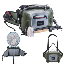 Goture IPX8 100% impermeable bolsa de aparejos de pesca con mosca ligera 840D TPU multifuncional paquete de cintura Halter bolsa de gran capacidad