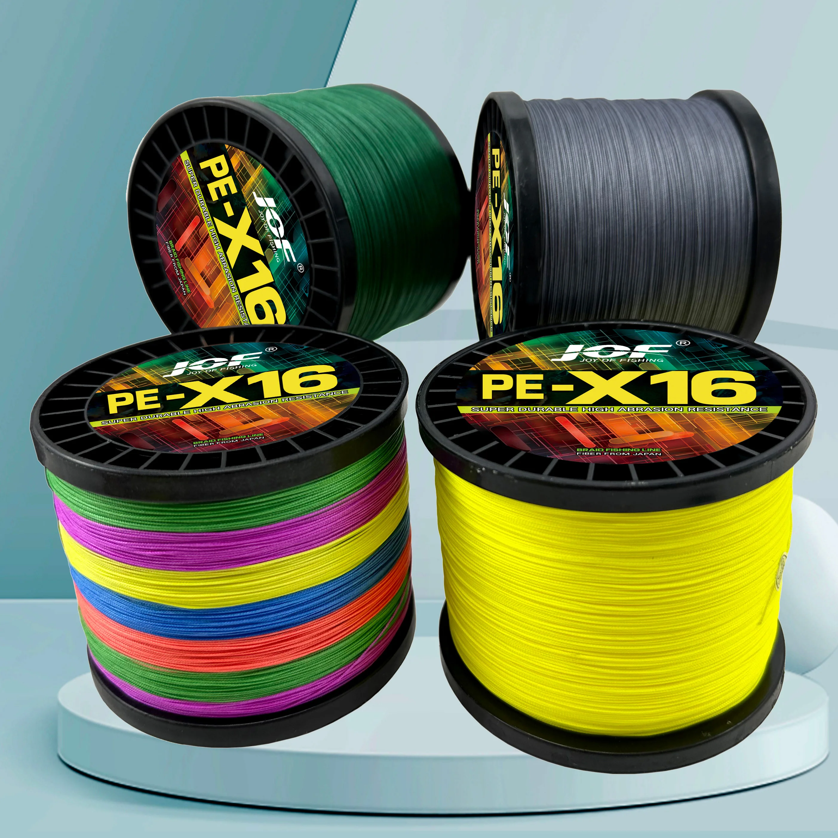 JOF multifilamento 12/16 hebras hilo de pescar trenzado PE alambre 100M 300M Jigging mar agua salada Pesca de agua dulce resistente a la abrasión - imagen 5