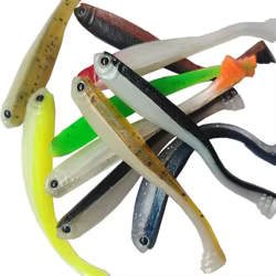 10 Uds 8cm/2g pececillo negro señuelos blandos agua dulce agua salada tiro de gota pesca Jigging silicona cebo Artificial lubina plantillas gusanos