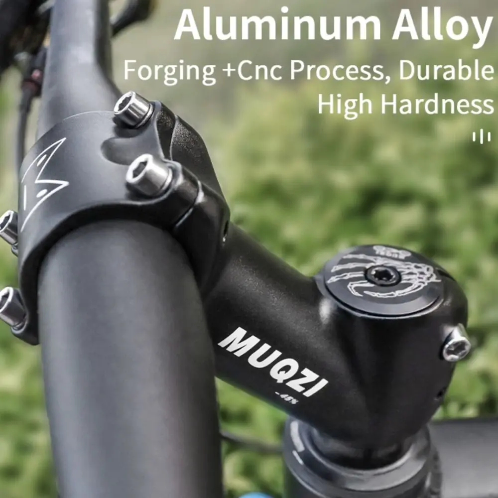 Vástago de bicicleta de aleación de aluminio de 45 grados, horquilla de 31,8mm, vástago elevador antideslizante para bicicleta de montaña, vástago de manillar de bicicleta ultraligero e impermeable - imagen 5