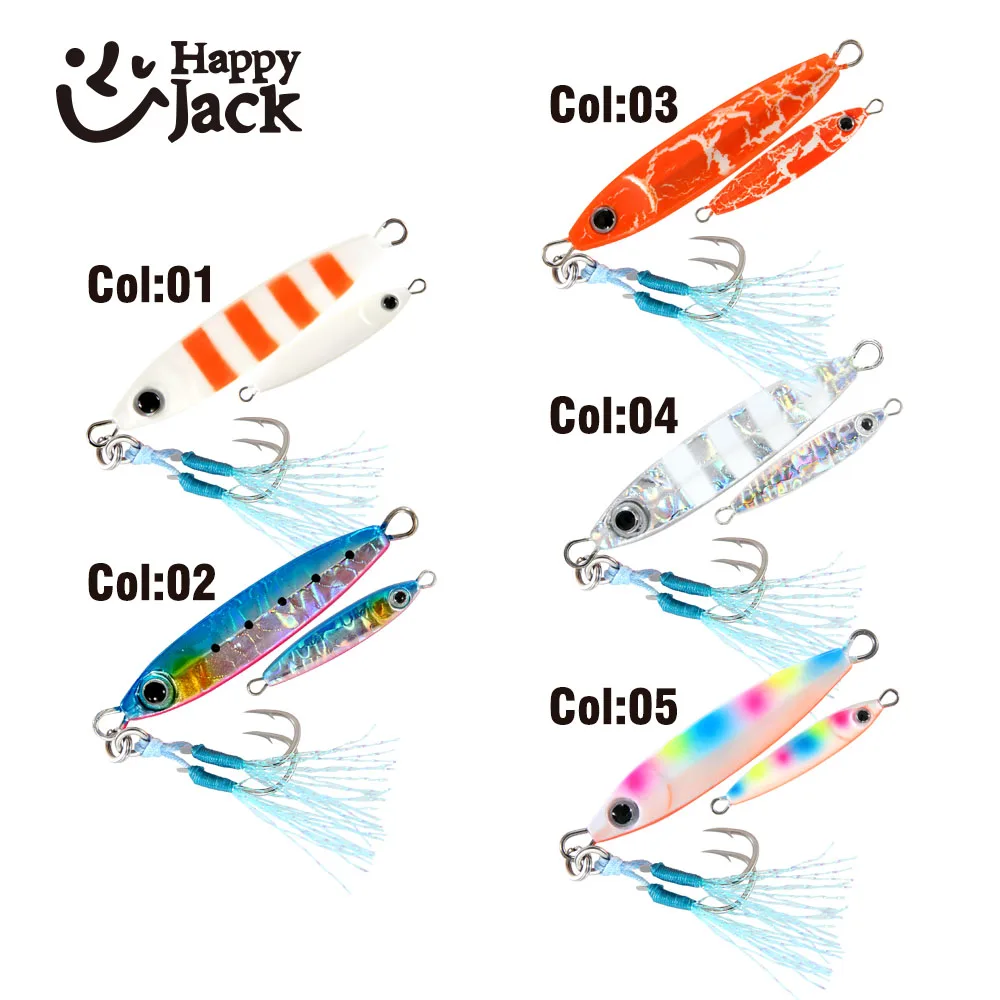HAPPYJACK-señuelo de pesca de Metal de gota lenta, Micro plantilla de 3g, 5g, 7g, 10g, 15g, cuchara de Jigging de fundición a tierra, aparejos de cebo Artificial - imagen 5