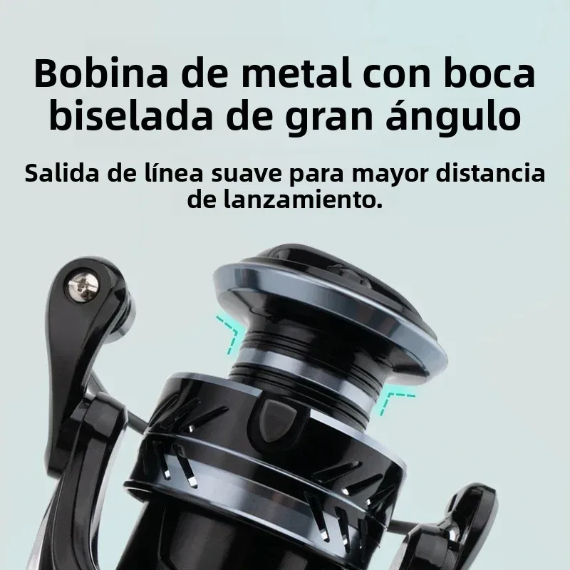 Carrete giratorio Huidiao – Todo metal con arrastre 12 kg - imagen 2
