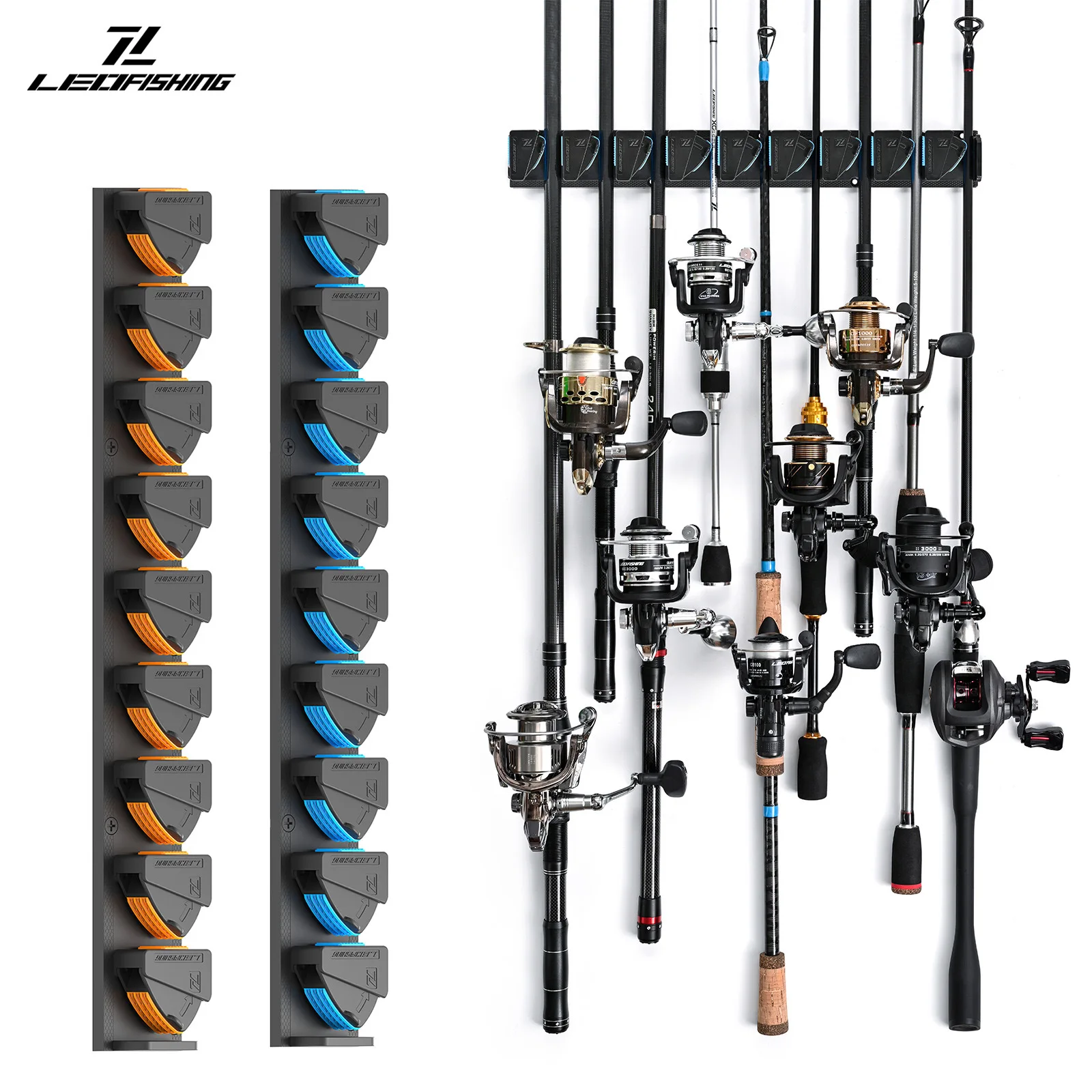 Organizador de cañas de pesca para pared – Soporte compacto