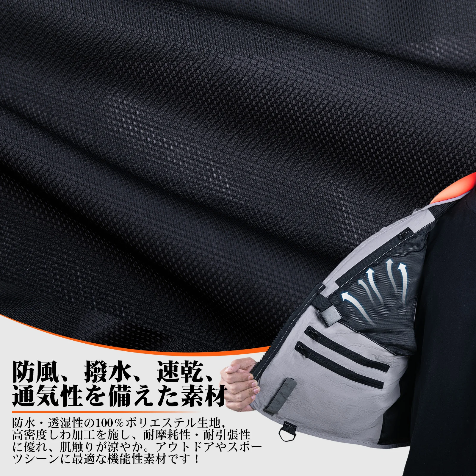 Chaqueta de pesca Goture, chaleco de pesca transpirable de secado rápido, chaleco para exteriores, ropa de pesca con mosca impermeable con múltiples bolsillos - imagen 5