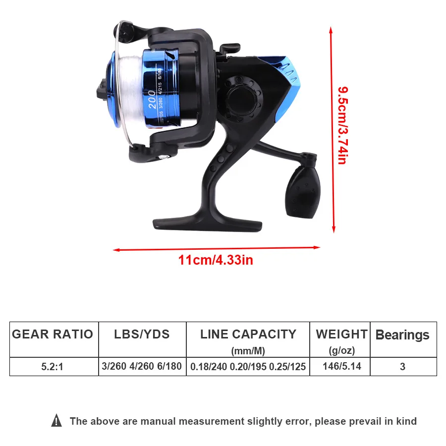 Caña de pescar giratoria y carrete Combo1.8M caña telescópica con 5,2: 1 carrete 3BB arrastre máximo 5kg Kit de pesca completo juego de pesca - imagen 2