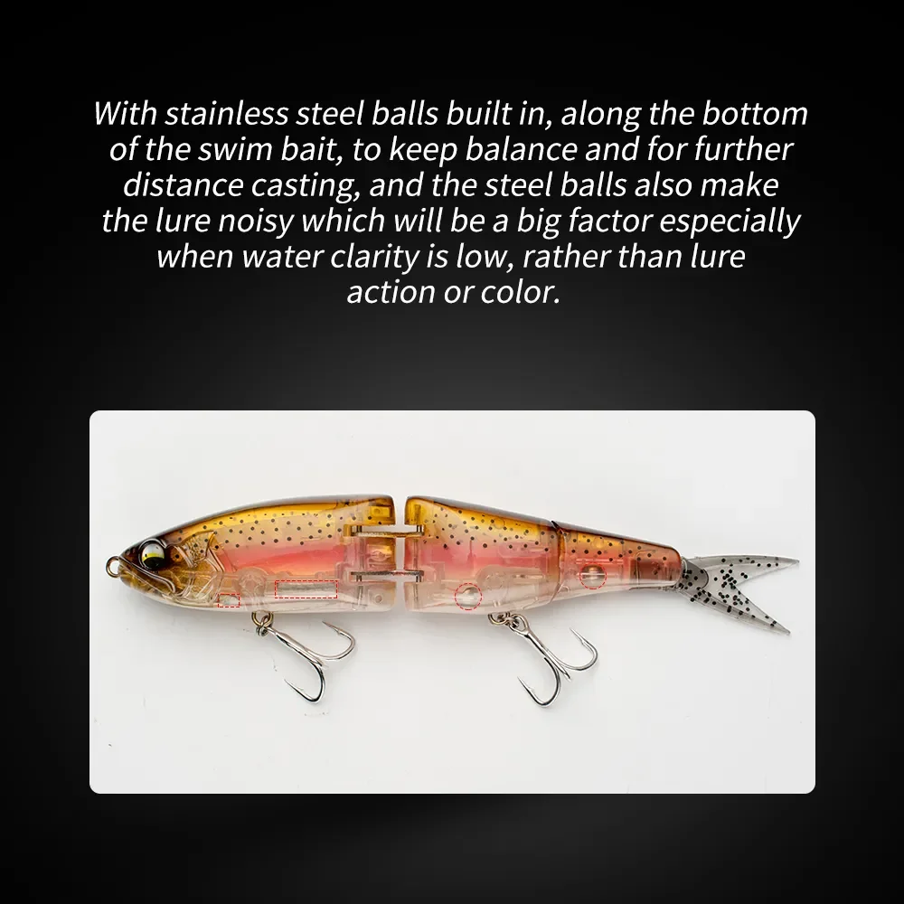 Swimbaits-Señuelos de Pesca con hoja de Flash, 178mm, 50g, cuerpo duro, flotante, articulado, Lucio, cebo de pesca, señuelo de fundición larga para lubina - imagen 5