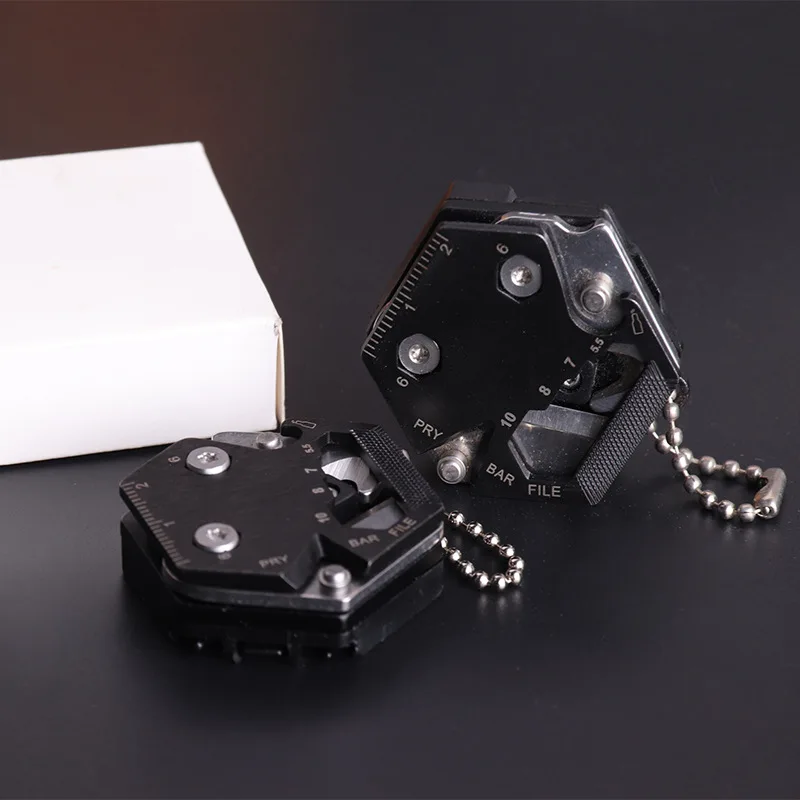 Llavero con destornillador hexagonal multifuncional, herramienta EDC para exteriores, cuchillo hexagonal plegable para monedas, bolsillo, Mini coltello Gear Pee - imagen 4