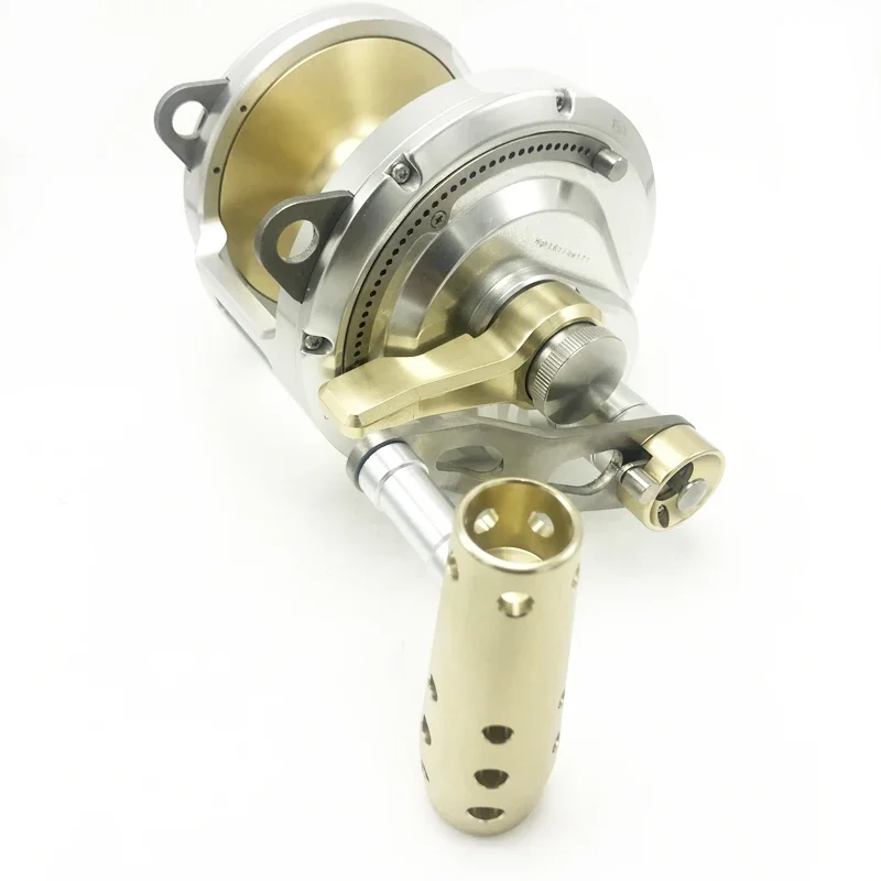 Carretes de pesca de mar de metal, todo para productos, cebo de baja velocidad, equipo para peces grandes, carrete de viento, arrastre máximo 30 kg, carrete pesado de agua salada - imagen 3