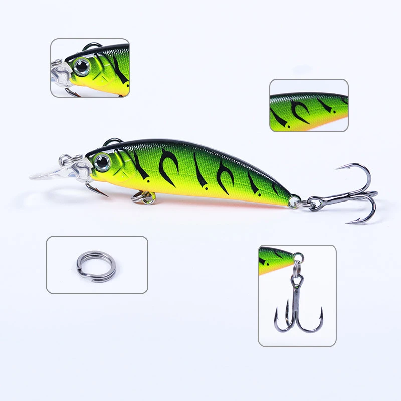 Señuelo de pesca que se hunde, cebo duro con anzuelo triple, aparejo de manivela, cebo Artificial, 7,2 cm, 5g - imagen 4