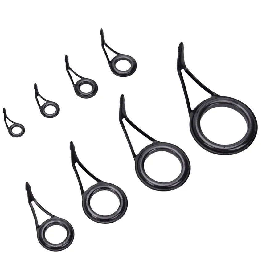 Equipo de pesca de acero con alto contenido de carbono, accesorio de cerámica, ojo guía, bucle de alambre a través del bucle de alambre, 6-30 # - imagen 4