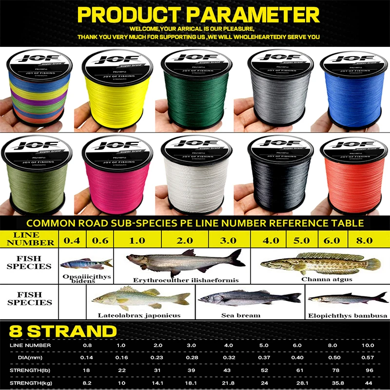 Sedal de pesca Multicolor resistente y suave, 8 hebras, PE Invisible, 18LB-78LB, señuelos flotantes, aparejos de pesca de carpas, Baitcasting, 300m - imagen 3