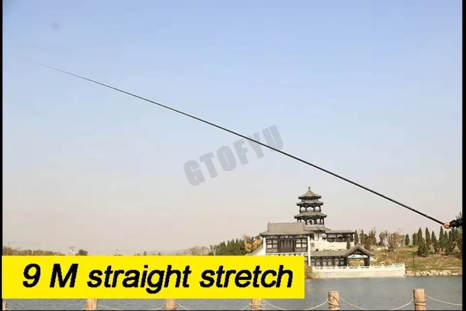 Experimente la pesca sin costuras con 9 m rectas varillas rectas para el mejor rendimiento