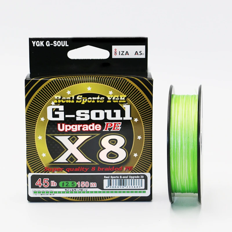 YGKPE G SOUL X8 trenza mejorada línea de pesca trenzada súper fuerte 8 hebras multifilamento PE línea 150M 200M hecho en Japón 14LB-60LB - imagen 3