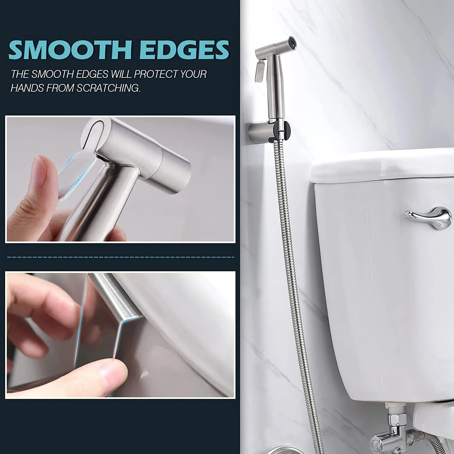Juego de rociador de bidé de mano, pistola rociadora de acero inoxidable 304, ducha de mano, grifo de bidé, rociador, boquilla de ducha, autolimpieza - imagen 4