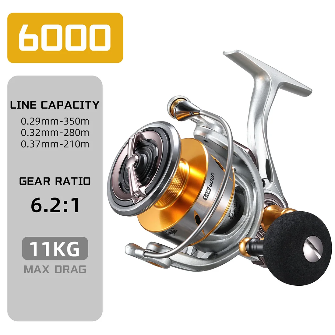 Upgate SeaKnight RAPID2X Speedy Series 2000-6000 carretes giratorios 6,2: 1 4,7:1 rueda de pesca anticorrosión carrete de pesca de agua salada - imagen 4