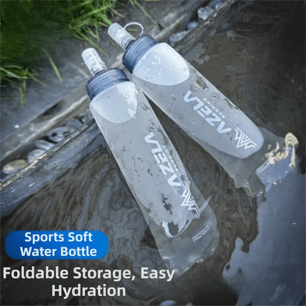 Botella de Agua Deportiva Plegable Ligera de 250/500 ml, Diseño Plegable, Bolsa de Agua Suave, Material Suave, Portátil, para Correr - imagen 4