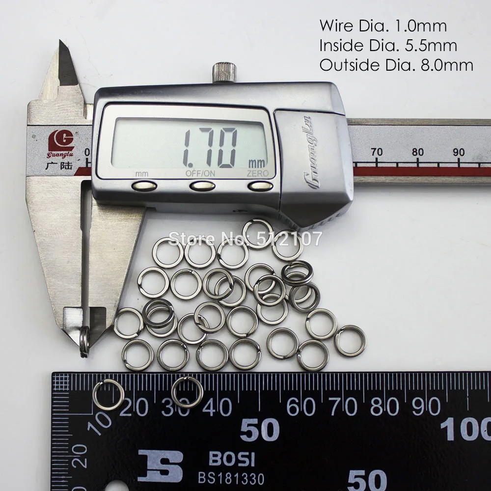 Countbass 200 Uds 3, 3,5, 4, 4,5, 5, 5, 5, 6, 7,7,5mm anillos divididos de acero inoxidable de alta resistencia Terminal aparejos accesorios de pesca