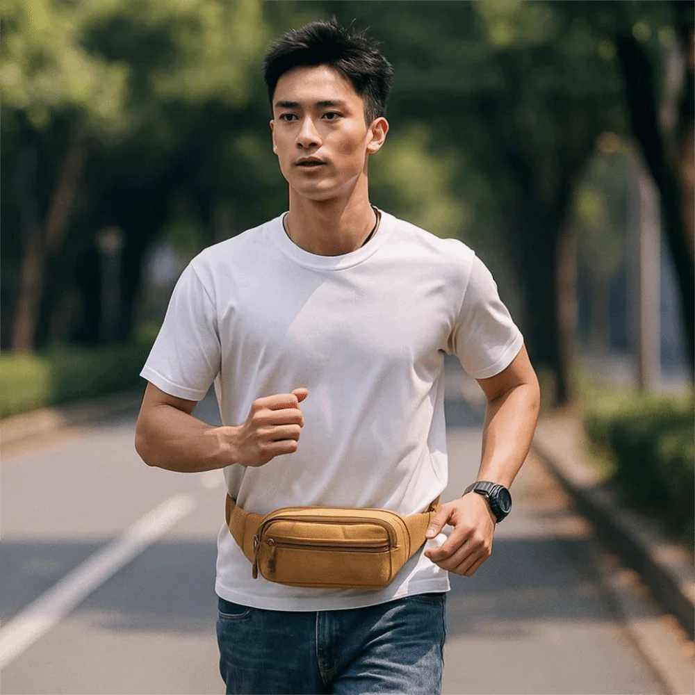 Bolsa de gimnasio, riñonera deportiva ajustable, bolsa de pecho ligera portátil para hombre, bolso cruzado de gran capacidad para deportes al aire libre - imagen 5