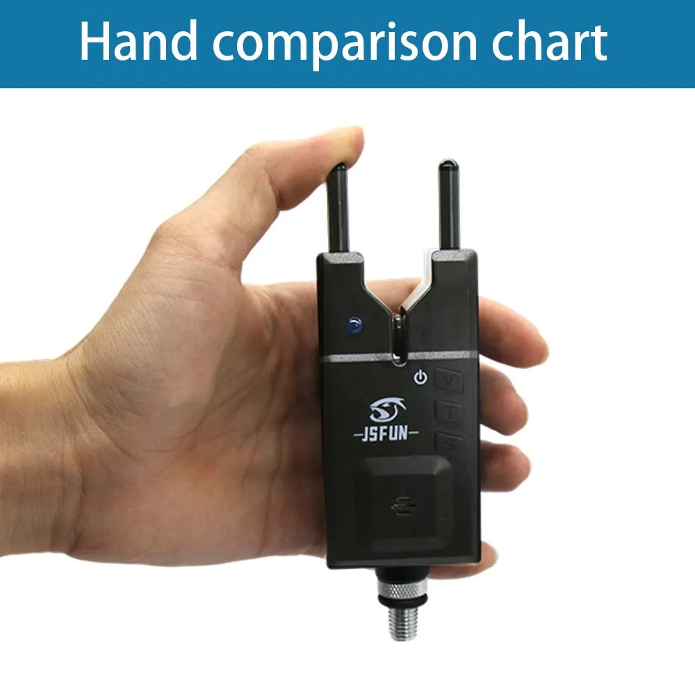 JSFUN, 1 unidad de alarma + 1 unidad, balancín de cadena, alarma de mordedura de pesca, sensibilidad de volumen ajustable, sonido, alarma de picadura de pescado, columpio de caña de pescar - imagen 5