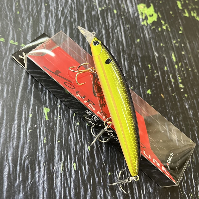 Señuelos de Pesca de pececillos flotantes de 110mm y 20g, Wobblers de fundición larga para lubina de agua dulce, Swimbait, cebo duro Artificial, aparejos Jerkbait - imagen 5