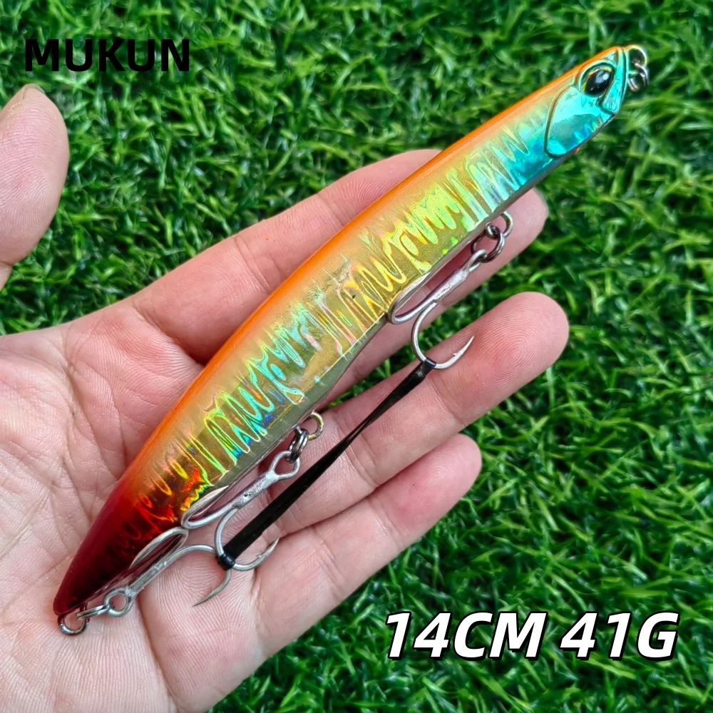 Señuelo de pesca hundido con lápiz, 140mm, 41g, Wobbler, aparejos de pesca lubina, accesorios de pesca, señuelos de agua salada, cebo para peces curricán