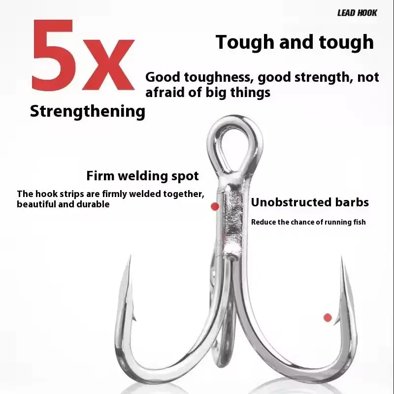 Bkk 6066- 5X -CB mismo estilo tres anzuelos 5 veces anzuelo de anclaje antioxidante reforzado señuelo de pesca de mar anzuelos de pesca triples - imagen 3