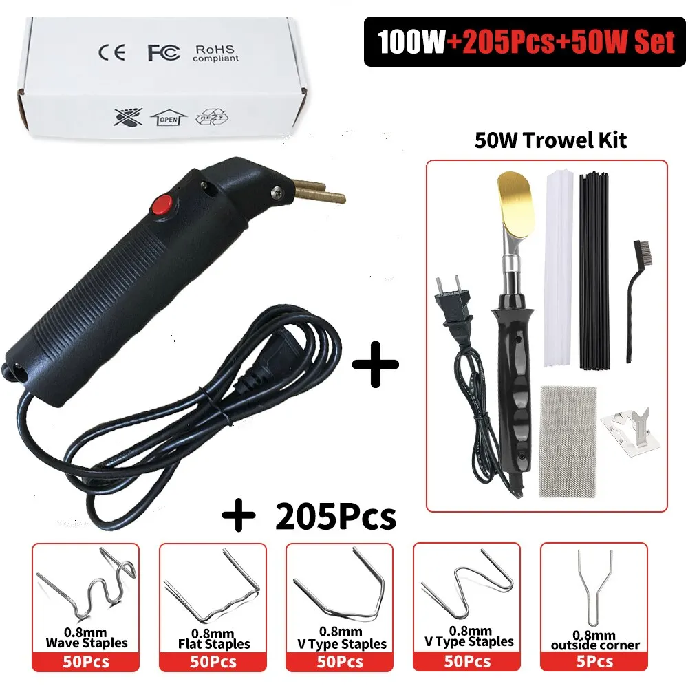 Kit de máquina de soldadura de plástico para reparación de parachoques de coche, pistola de soldadura de plástico, pistola de aire caliente, máquina de soldadura de plástico, herramientas de garaje de plástico, 100W - imagen 4