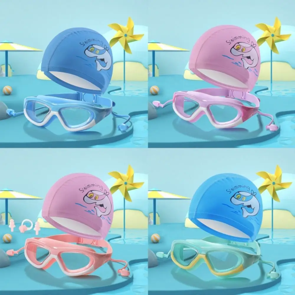 Gorro de natación impermeable para niños, protección para el cabello con visión clara, gafas de natación, gorros de natación antivaho cómodos para niños - imagen 3